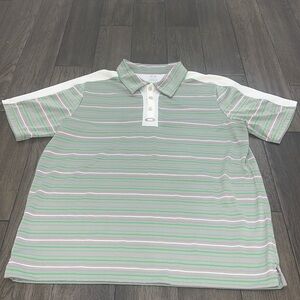 Men’s Oakley striped polo golf t-shirt
